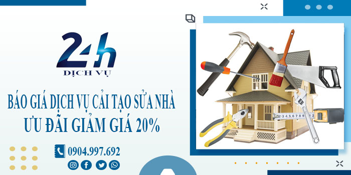 Báo giá dịch vụ cải tạo sửa nhà tại Bình Chánh | Ưu đãi giảm 20%